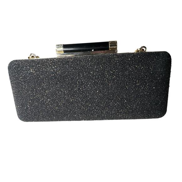 DVF Diane Von Furstenberg black clutch/crossbody sparkling - Picture 3 of 10